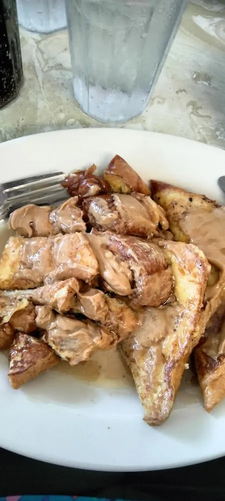 Texas French Toast & I Like Peanut Butter on Top with Syrup